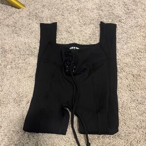 Year of Ours Black Ribbed Leggings